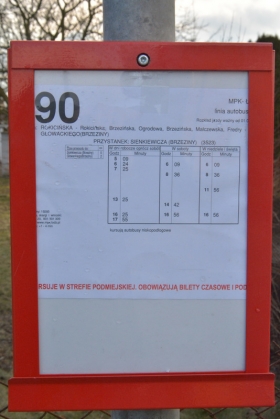 Zmiana rozkładu jazdy linii 90